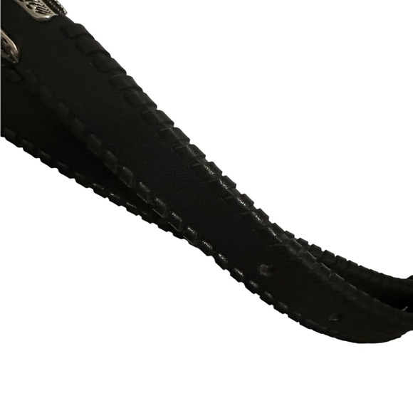 Rebecca Minkoff Skinny Leather Western Style Belt Black Braided Edge L main image 6
